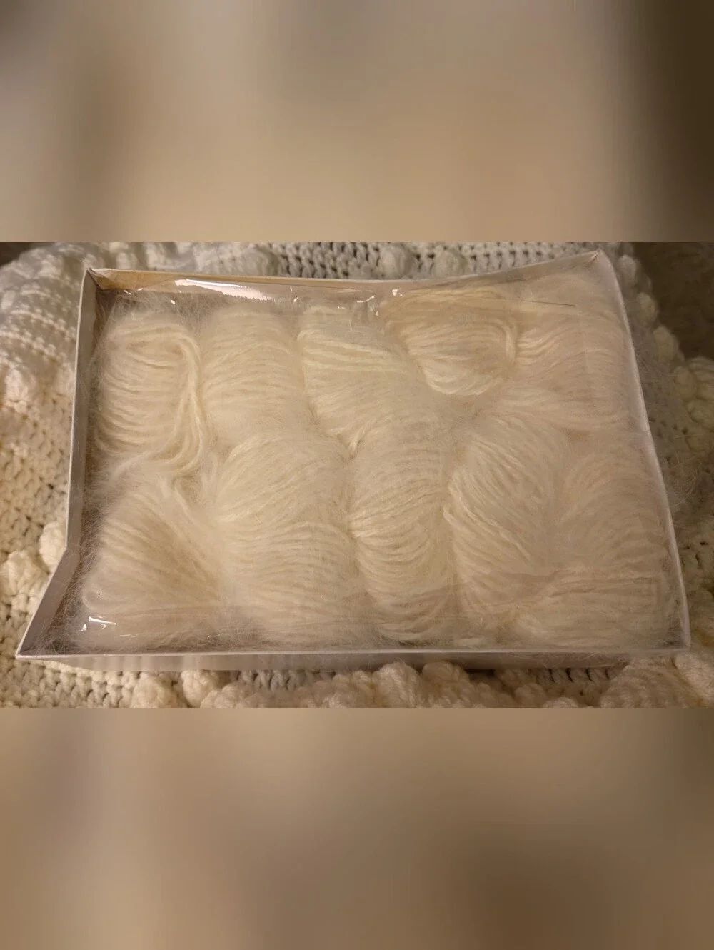 NEW VINTAGE SUPER 100% French ANGORA RABBIT KNITTING YARN 10 BALLS ORIGINAL BOX